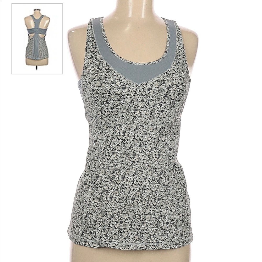 Lululemon Turbo Tank Grey Floral size 8